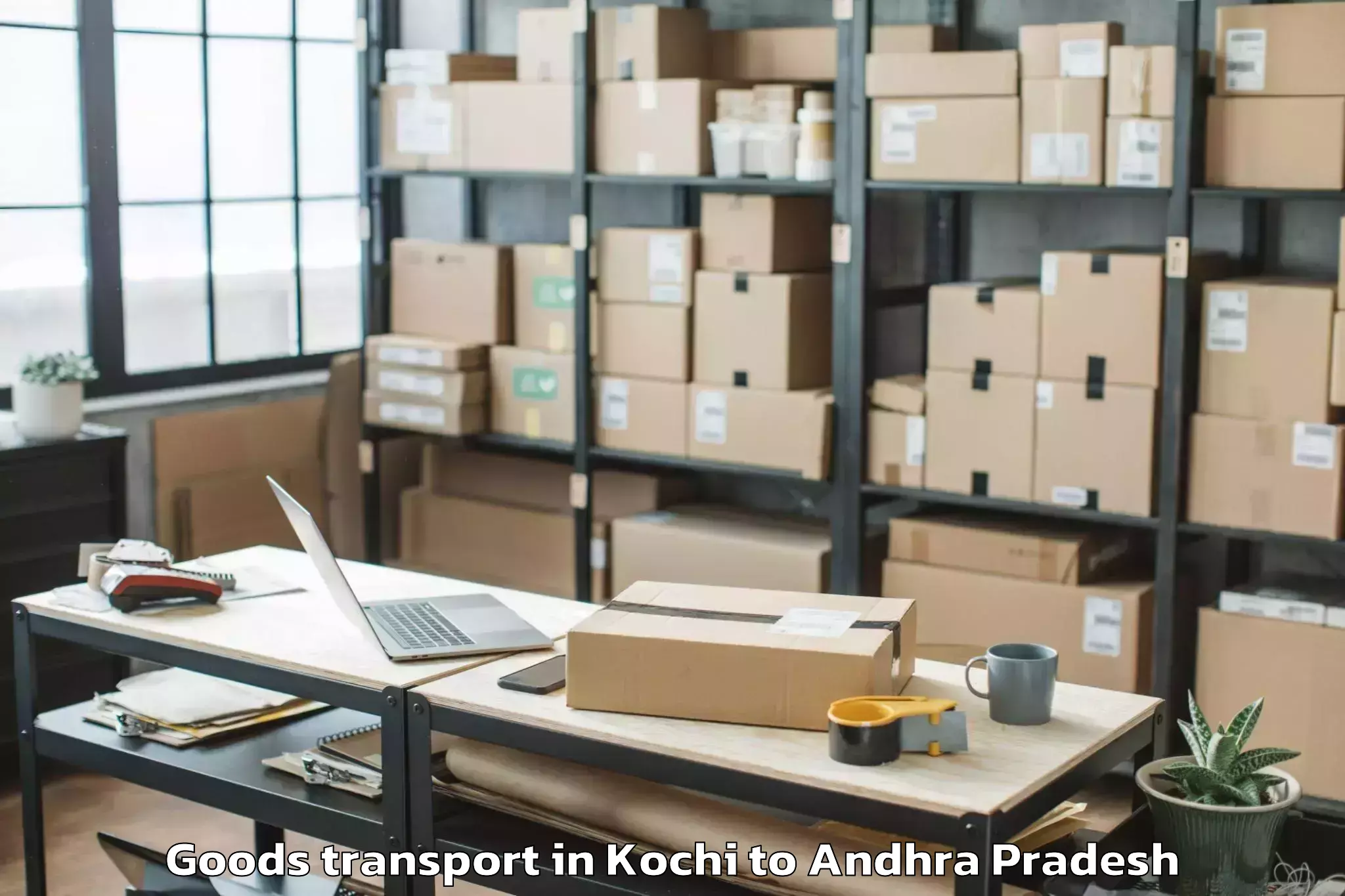 Kochi to Nidamanur Goods Transport